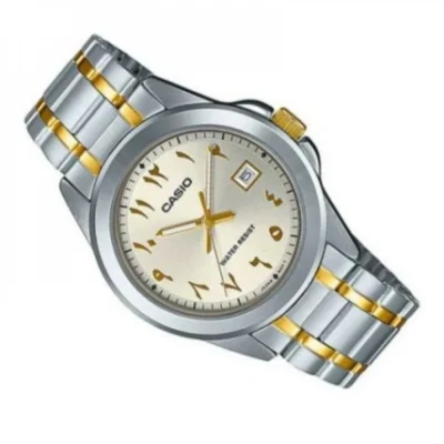 ساعة كاسيو رجالي كلاسيك ستانلس ستيل بتصميم فاخر وعداد تاريخ